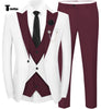 Tiavllya Tiavllya Fashion Men's Suits Slim Fit 3 Pieces Peak Lapel Tuxedos (White Blazer+Vest+ Pant)