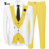 Tiavllya Tiavllya Fashion Men's Suits Slim Fit 3 Pieces Peak Lapel Tuxedos (White Blazer+Vest+ Pant)