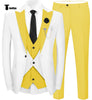 Tiavllya Tiavllya Fashion Men's Suits Slim Fit 3 Pieces Peak Lapel Tuxedos (White Blazer+Vest+ Pant)