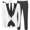 Tiavllya Tiavllya Fashion Men's Suits Slim Fit 3 Pieces Peak Lapel Tuxedos (White Blazer+Vest+ Pant)