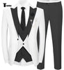 Tiavllya Tiavllya Fashion Men's Suits Slim Fit 3 Pieces Peak Lapel Tuxedos (White Blazer+Vest+ Pant)