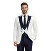 Tiavllya Tiavllya Fashion Men's Suits Slim Fit 3 Pieces Peak Lapel Tuxedos (White Blazer+Vest+ Pant)