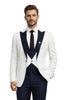 Tiavllya Tiavllya Fashion Men's Suits Slim Fit 3 Pieces Peak Lapel Tuxedos (White Blazer+Vest+ Pant)