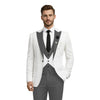 Tiavllya Tiavllya Fashion Men's Suits Slim Fit 3 Pieces Peak Lapel Tuxedos (White Blazer+Vest+ Pant)