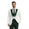 Tiavllya Tiavllya Fashion Men's Suits Slim Fit 3 Pieces Peak Lapel Tuxedos (White Blazer+Vest+ Pant)