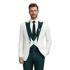 Tiavllya Tiavllya Fashion Men's Suits Slim Fit 3 Pieces Peak Lapel Tuxedos (White Blazer+Vest+ Pant)