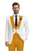 Tiavllya Tiavllya Fashion Men's Suits Slim Fit 3 Pieces Peak Lapel Tuxedos (White Blazer+Vest+ Pant)