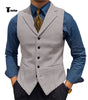 Tiavllya Tiavllya Fashion Men's vest Houndstooth Notch Lapel Waistcoat
