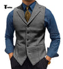 Tiavllya Tiavllya Fashion Men's vest Houndstooth Notch Lapel Waistcoat