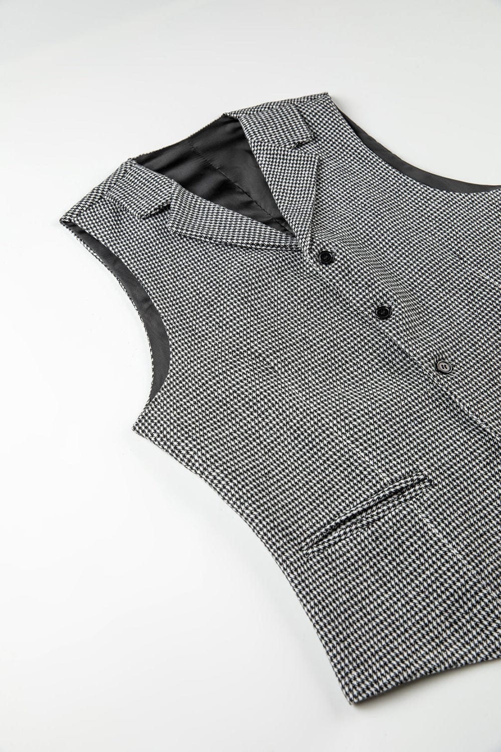 Tiavllya Tiavllya Fashion Men's vest Houndstooth Notch Lapel Waistcoat