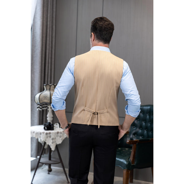 Tiavllya Tiavllya Fashion Men's Vest Stripe V Neck Waistcoat