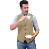 Tiavllya Tiavllya Fashion Men's vest Tweed Herringbone Notch Lapel Waistcoat