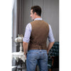 Tiavllya Tiavllya Fashion Men's vest Tweed Herringbone Notch Lapel Waistcoat