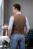 Tiavllya Tiavllya Fashion Men's vest Tweed Herringbone Notch Lapel Waistcoat