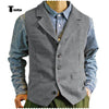 Tiavllya Tiavllya Fashion Men's vest Tweed Notch Lapel Waistcoat