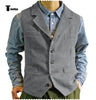 Tiavllya Tiavllya Fashion Men's vest Tweed Notch Lapel Waistcoat