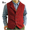 Tiavllya Tiavllya Fashion Men's vest Tweed Notch Lapel Waistcoat
