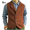 Tiavllya Tiavllya Fashion Men's vest Tweed Notch Lapel Waistcoat