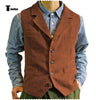 Tiavllya Tiavllya Fashion Men's vest Tweed Notch Lapel Waistcoat