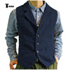 Tiavllya Tiavllya Fashion Men's vest Tweed Notch Lapel Waistcoat