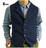 Tiavllya Tiavllya Fashion Men's vest Tweed Notch Lapel Waistcoat