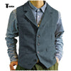 Tiavllya Tiavllya Fashion Men's vest Tweed Notch Lapel Waistcoat