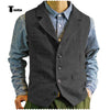 Tiavllya Tiavllya Fashion Men's vest Tweed Notch Lapel Waistcoat