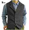Tiavllya Tiavllya Fashion Men's vest Tweed Notch Lapel Waistcoat