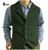 Tiavllya Tiavllya Fashion Men's vest Tweed Notch Lapel Waistcoat