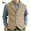 Tiavllya Tiavllya Fashion Men's vest Tweed Notch Lapel Waistcoat