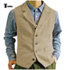 Tiavllya Tiavllya Fashion Men's vest Tweed Notch Lapel Waistcoat