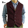 Tiavllya Tiavllya Fashion Men's vest Tweed Notch Lapel Waistcoat