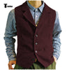 Tiavllya Tiavllya Fashion Men's vest Tweed Notch Lapel Waistcoat