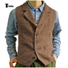 Tiavllya Tiavllya Fashion Men's vest Tweed Notch Lapel Waistcoat