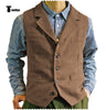 Tiavllya Tiavllya Fashion Men's vest Tweed Notch Lapel Waistcoat