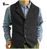 Tiavllya Tiavllya Fashion Men's vest Tweed Notch Lapel Waistcoat
