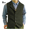 Tiavllya Tiavllya Fashion Men's vest Tweed Notch Lapel Waistcoat