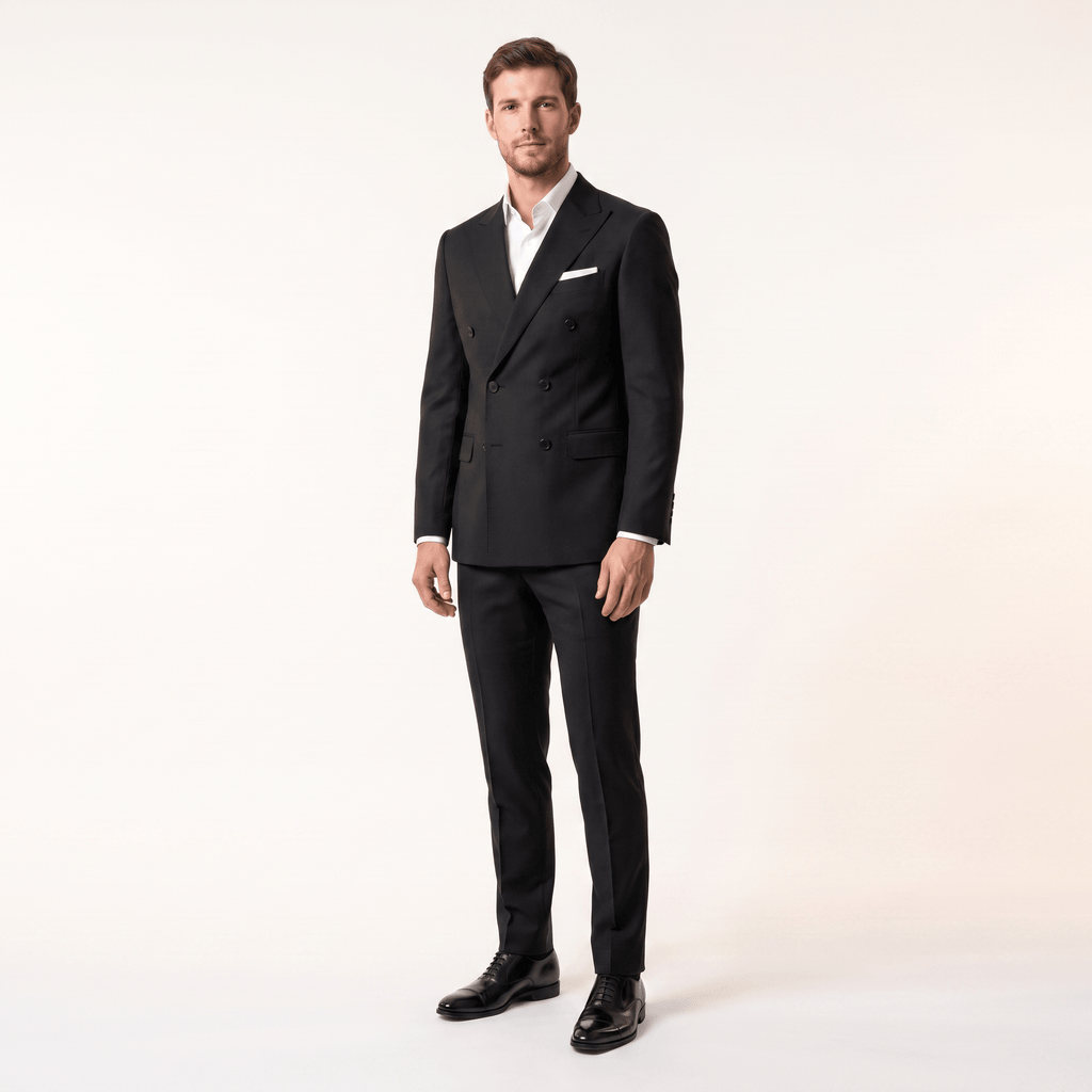 Tiavllya Tiavllya Fashion Mens 2 Pieces Men’s Suit Slim Fit Flat Peak Lapel Tuxedos (Blazer+Pants)