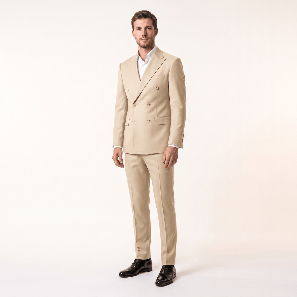 Tiavllya Tiavllya Fashion Mens 2 Pieces Men’s Suit Slim Fit Flat Peak Lapel Tuxedos (Blazer+Pants)