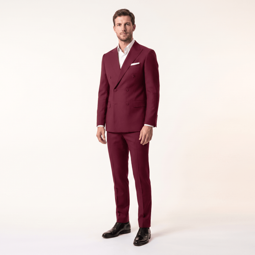 Tiavllya Tiavllya Fashion Mens 2 Pieces Men’s Suit Slim Fit Flat Peak Lapel Tuxedos (Blazer+Pants)