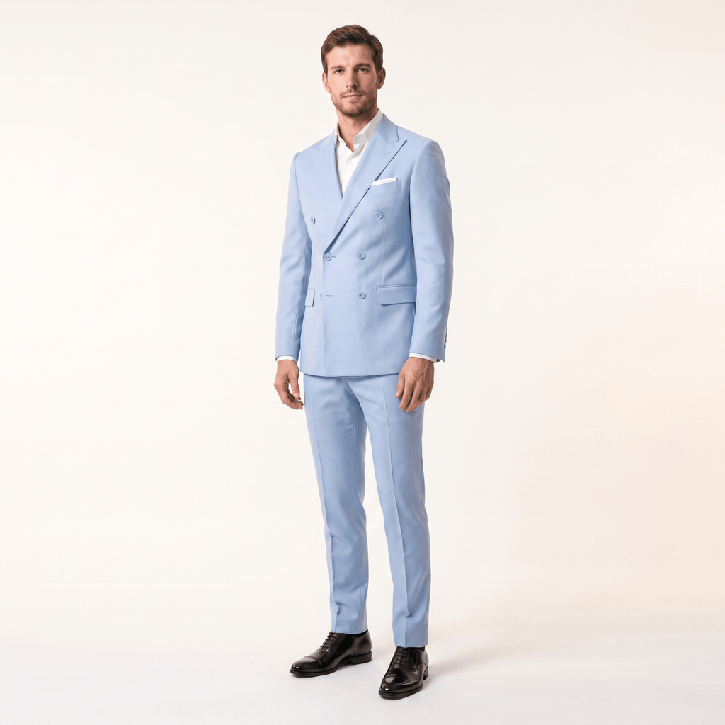 Tiavllya Tiavllya Fashion Mens 2 Pieces Men’s Suit Slim Fit Flat Peak Lapel Tuxedos (Blazer+Pants)