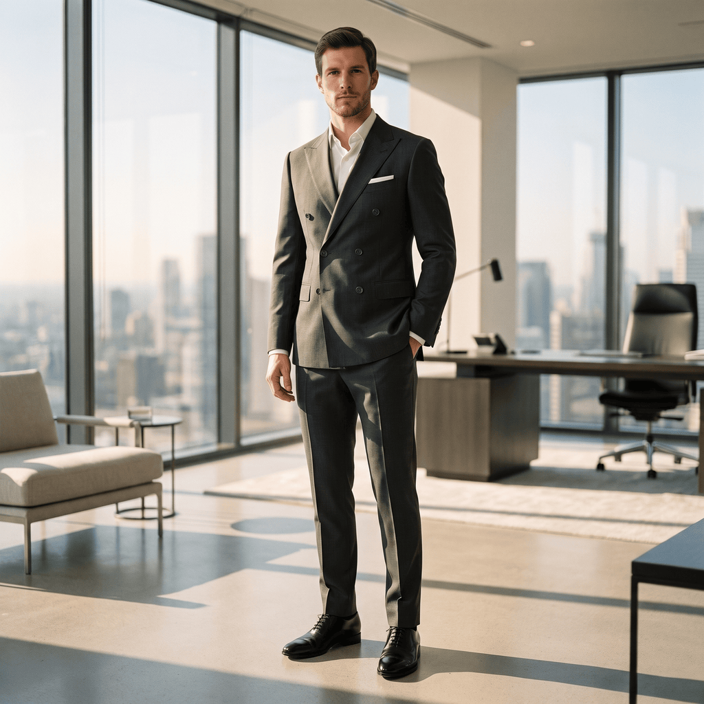 Tiavllya Tiavllya Fashion Mens 2 Pieces Men’s Suit Slim Fit Flat Peak Lapel Tuxedos (Blazer+Pants)