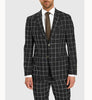 Tiavllya Tiavllya Fashion Mens Suit 2 Pieces Plaid Peak Lapel Tuxedos (Blazer+Pants)