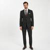 Tiavllya Tiavllya Fashion Mens Suit 2 Pieces Plaid Peak Lapel Tuxedos (Blazer+Pants)