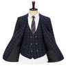 Tiavllya Tiavllya Fashion Mens Suit 3 Pieces Plaid Peak Lapel Tuxedos (Blazer+Vest+Pants)