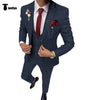 Tiavllya Tiavllya Fashion Mens Suit 3 Pieces Plaid Peak Lapel Tuxedos (Blazer+Vest+Pants)