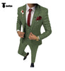Tiavllya Tiavllya Fashion Mens Suit 3 Pieces Plaid Peak Lapel Tuxedos (Blazer+Vest+Pants)
