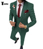 Tiavllya Tiavllya Fashion Mens Suit 3 Pieces Plaid Peak Lapel Tuxedos (Blazer+Vest+Pants)