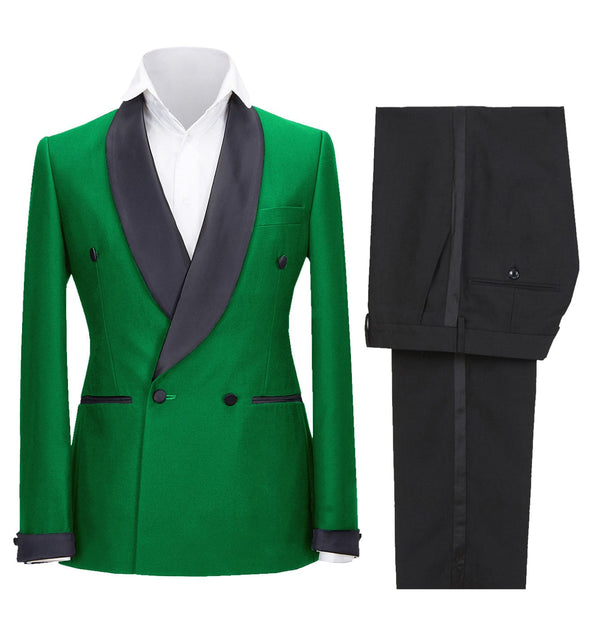 Tiavllya Tiavllya Fashion Mens Suit Double Breasts Shawl Lapel 2 Pieces (Blazer+Pants)