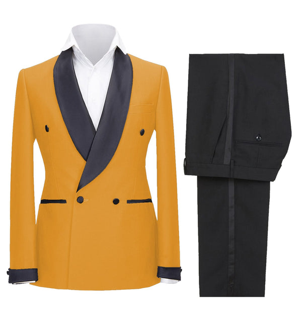 Tiavllya Tiavllya Fashion Mens Suit Double Breasts Shawl Lapel 2 Pieces (Blazer+Pants)